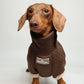 Dachshund Sweater - Chocolate Brown Quilted Turtleneck Sweater