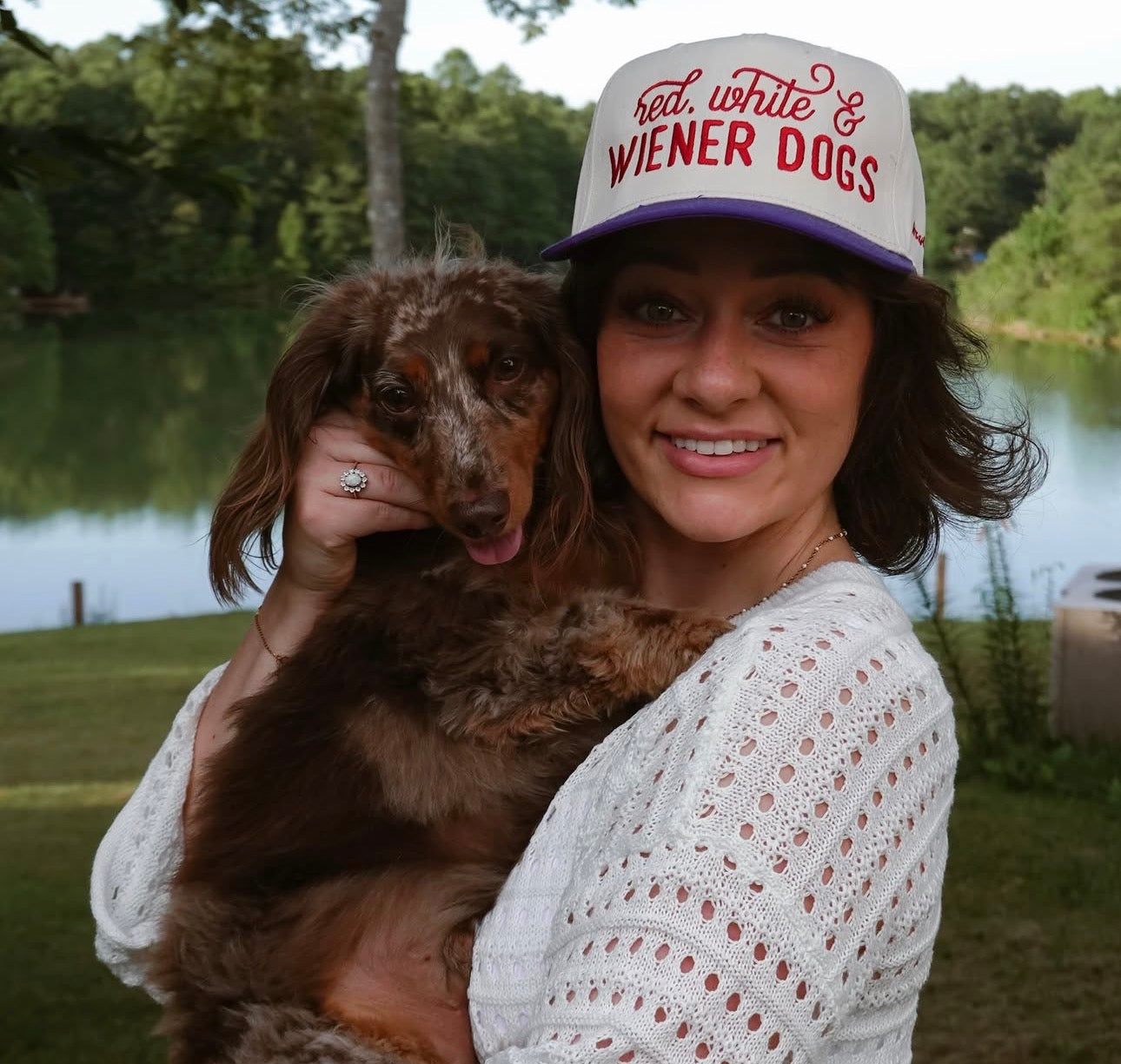 Dachshund Hat - Red White and Wiener Dogs