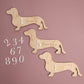 Dachshund Baby Wooden Monthly Milestone - Long Hair Doxie