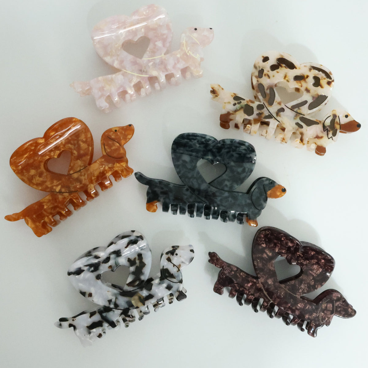 Dachshund hair claw clip mystery print wiener dog lover gift