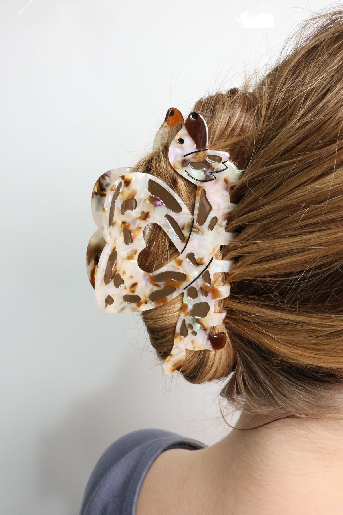 Dachshund claw clip mystery surprise print doxie mom hair accessory