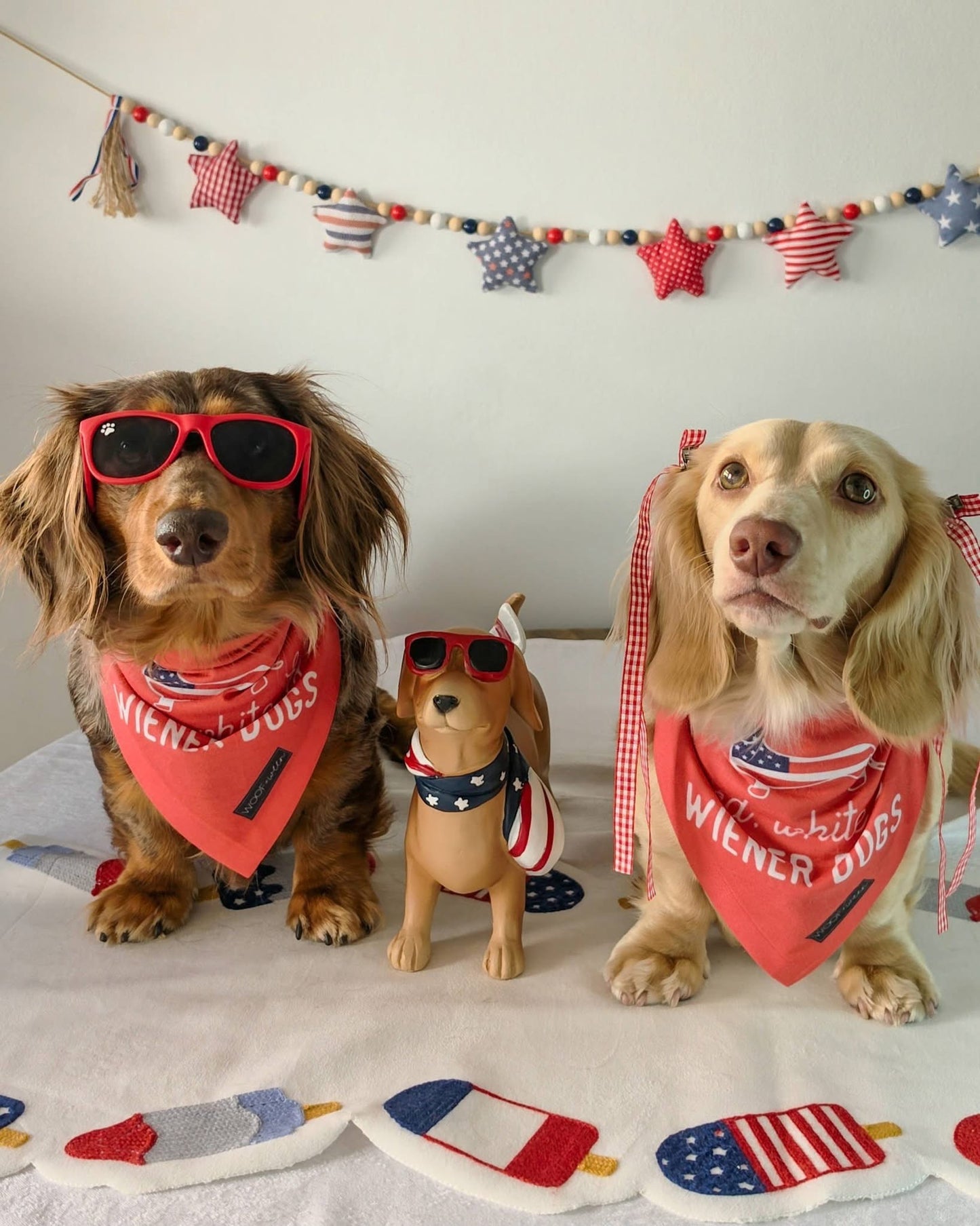 Dachshund Bandana - Red White and Wiener Dogs USA