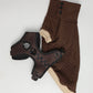 Dachshund Sweater - Chocolate Brown Quilted Turtleneck Sweater