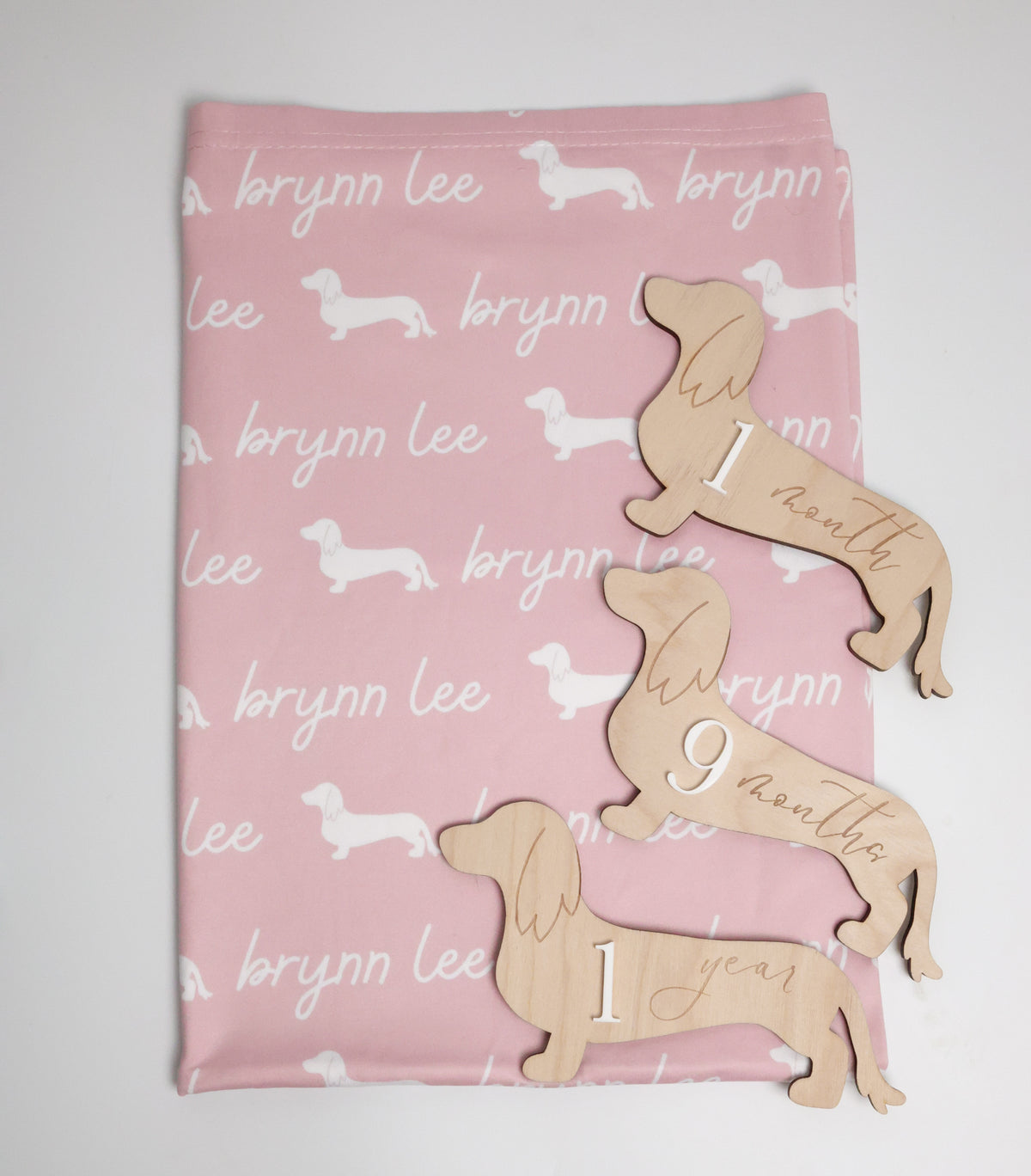 Dachshund Baby Swaddle Blanket - Dachshunds Custom Name