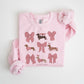 Dachshund Sweatshirt - Pink Coquette Bows Valentines Doxies