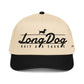 Black front Long Dog Bait and Tackle dachshund fishing hat embroidered