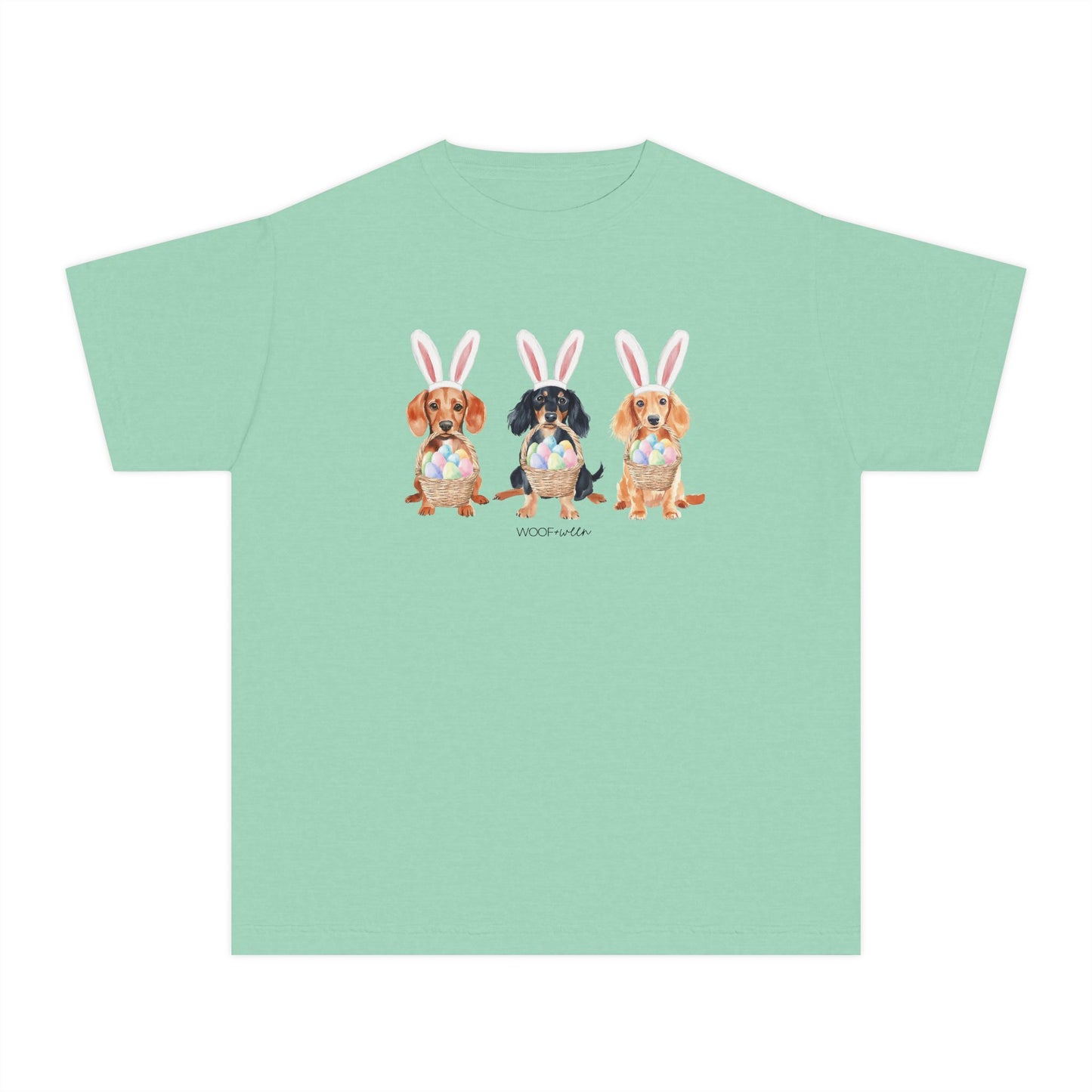 YOUTH Dachshund Tee - easter bunny doxies