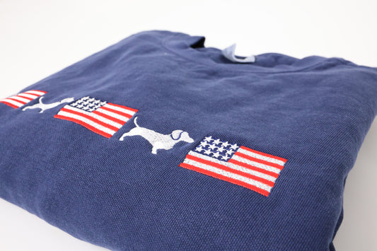 Embroidered Dachshund Sweatshirt - USA Doxies - Premium Crewneck