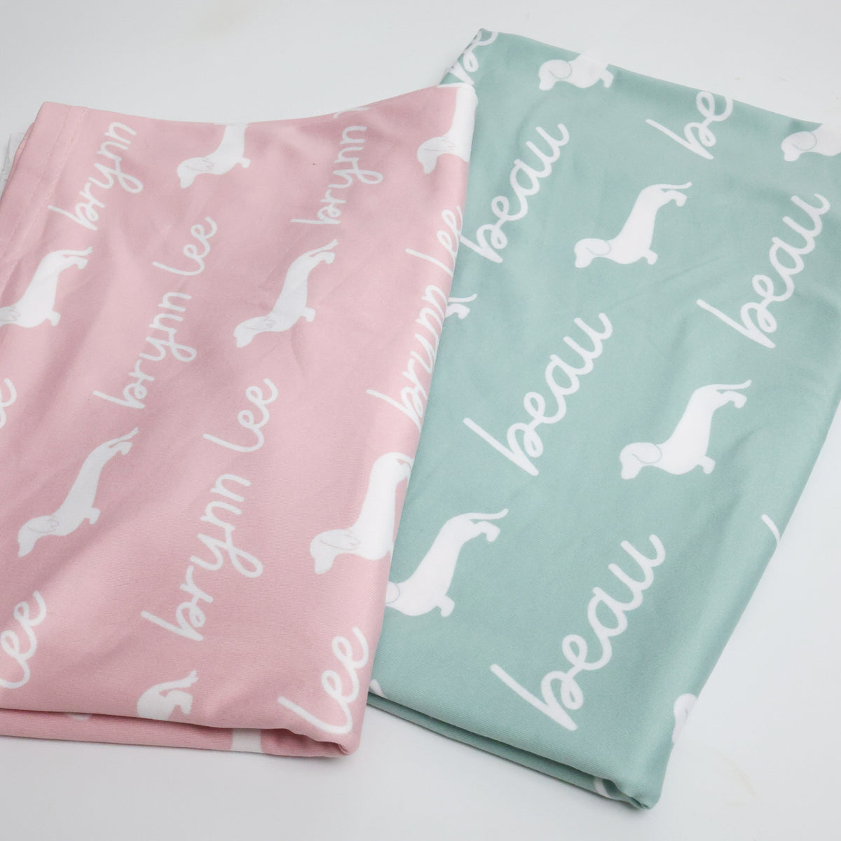 Dachshund Baby Swaddle Blanket - Dachshunds Custom Name
