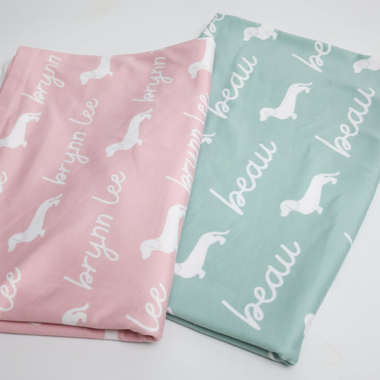 Dachshund Baby Swaddle Blanket - Dachshunds Custom Name