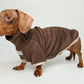 Dachshund Sweater - Chocolate Brown Quilted Turtleneck Sweater
