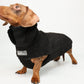 Dachshund Sweater Coat - Black Sherpa Turtleneck Coat