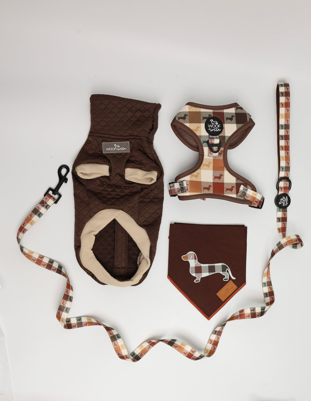 Dachshund Sweater - Chocolate Brown Quilted Turtleneck Sweater