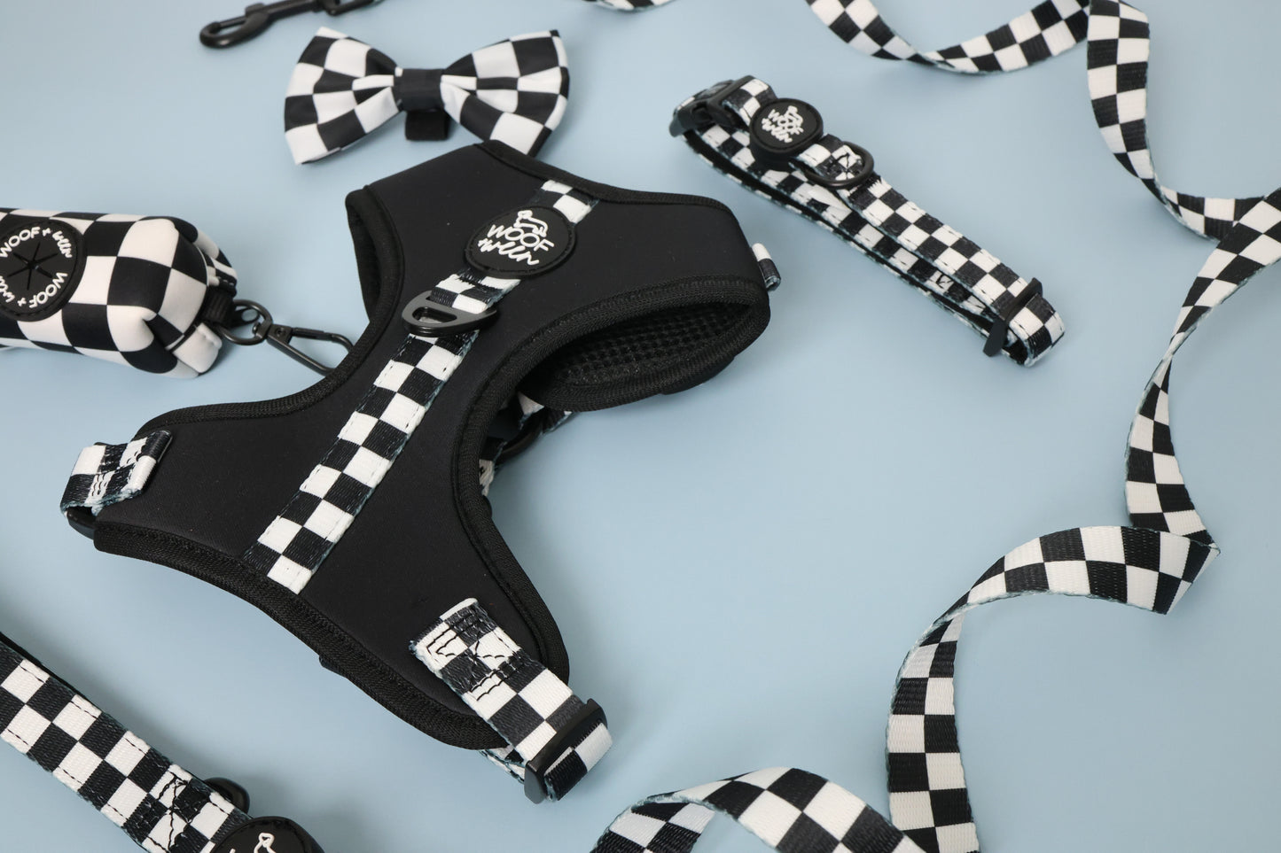 Adjustable Dog Harness - BLACK CHECKERED
