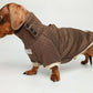 Dachshund Sweater - Chocolate Brown Quilted Turtleneck Sweater