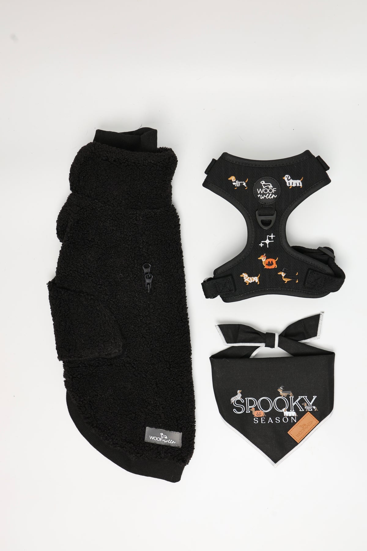 Dachshund Sweater Coat - Black Sherpa Turtleneck Coat