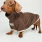 Dachshund Sweater - Chocolate Brown Quilted Turtleneck Sweater