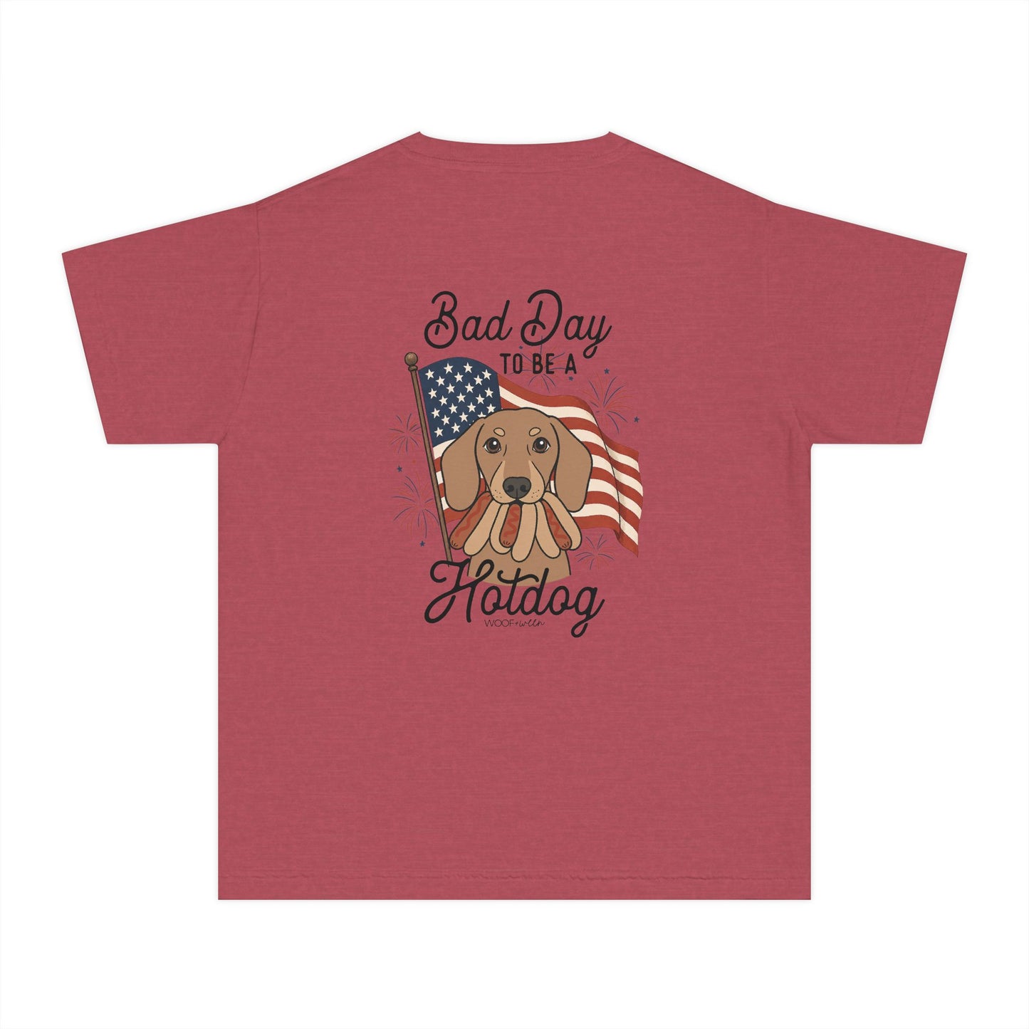 YOUTH Dachshund Tee - bad day to be a hotdog