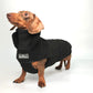 Dachshund Sweater Coat - Black Sherpa Turtleneck Coat