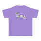 YOUTH Dachshund Tee - Black Checkered Doxie