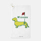 Dachshund golf towel inspired by the masters 