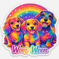 Dachshund Sticker - Lisa Frank Inspired Dachshunds