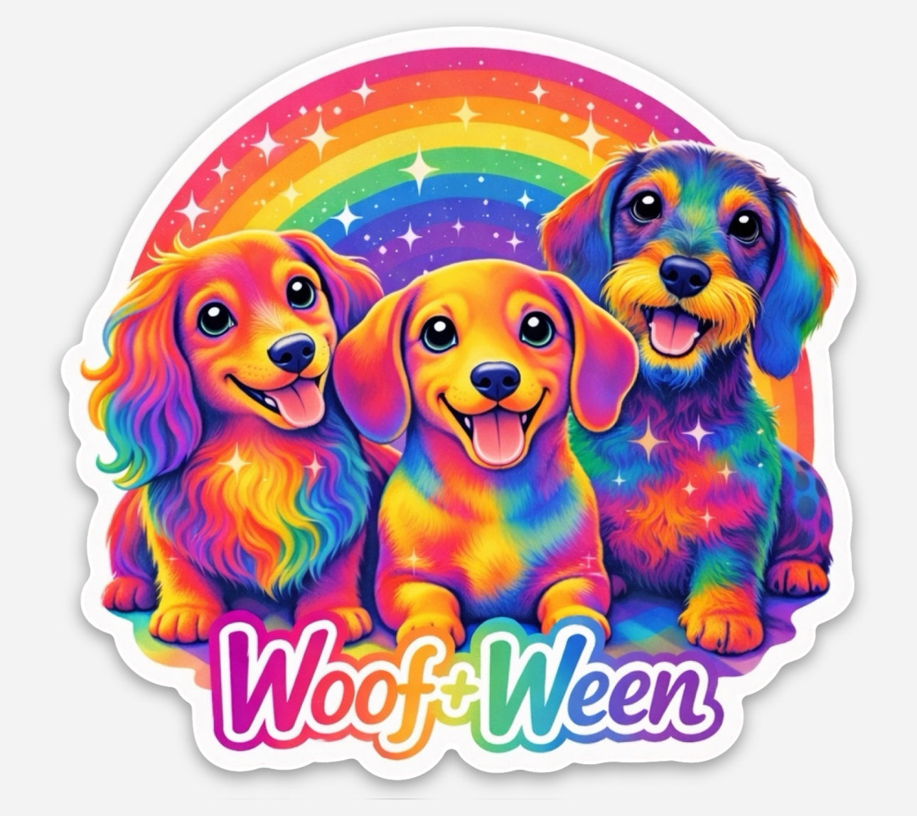 Dachshund Sticker - Lisa Frank Inspired Dachshunds