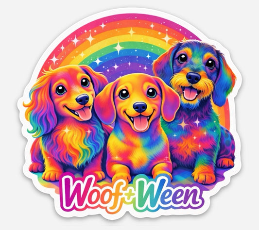 Dachshund Sticker - Lisa Frank Inspired Dachshunds