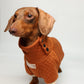 Dachshund Sweater - Rust Quilted Turtleneck Sweater