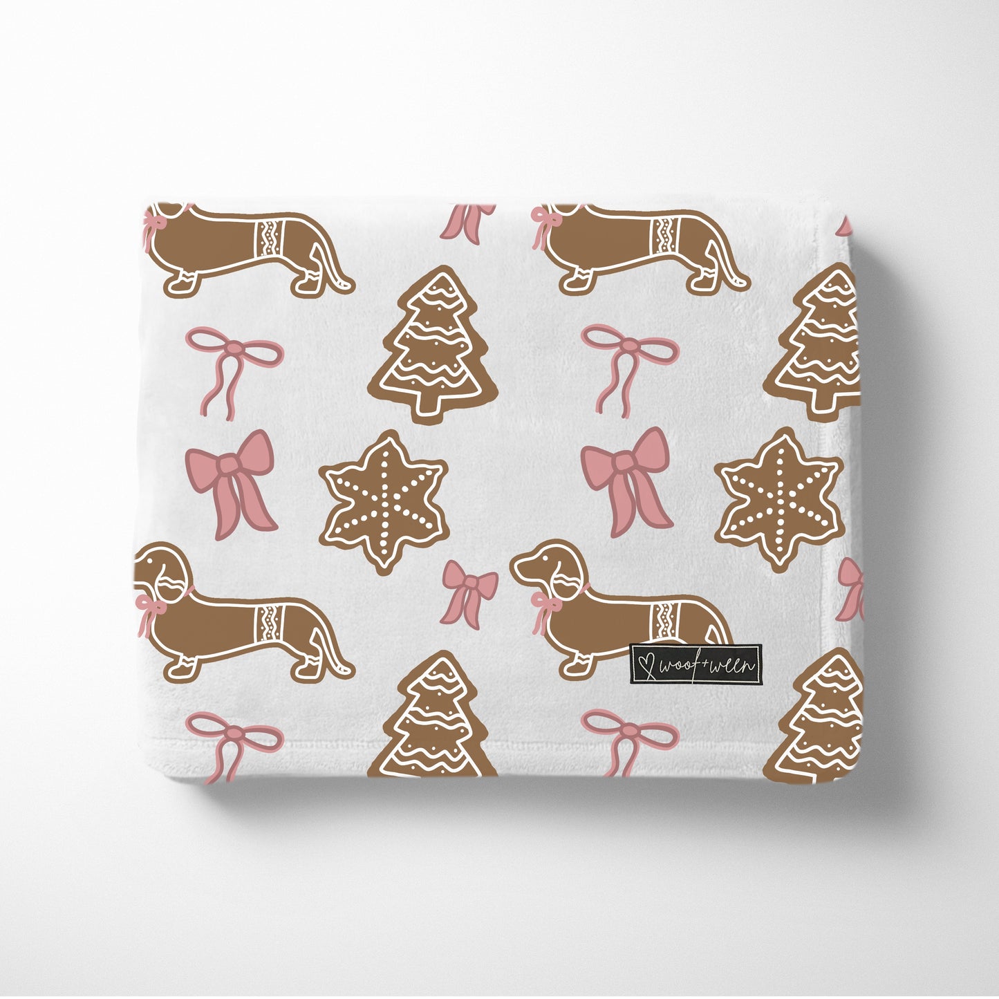 Blanket - PINK DACHSHUND COQUETTE CHRISTMAS