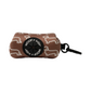 Camel brown dachshund pattern waste bag holder from woof and ween