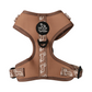 Camel brown dachshund pattern adjustable harness for doxies and wiener dogs