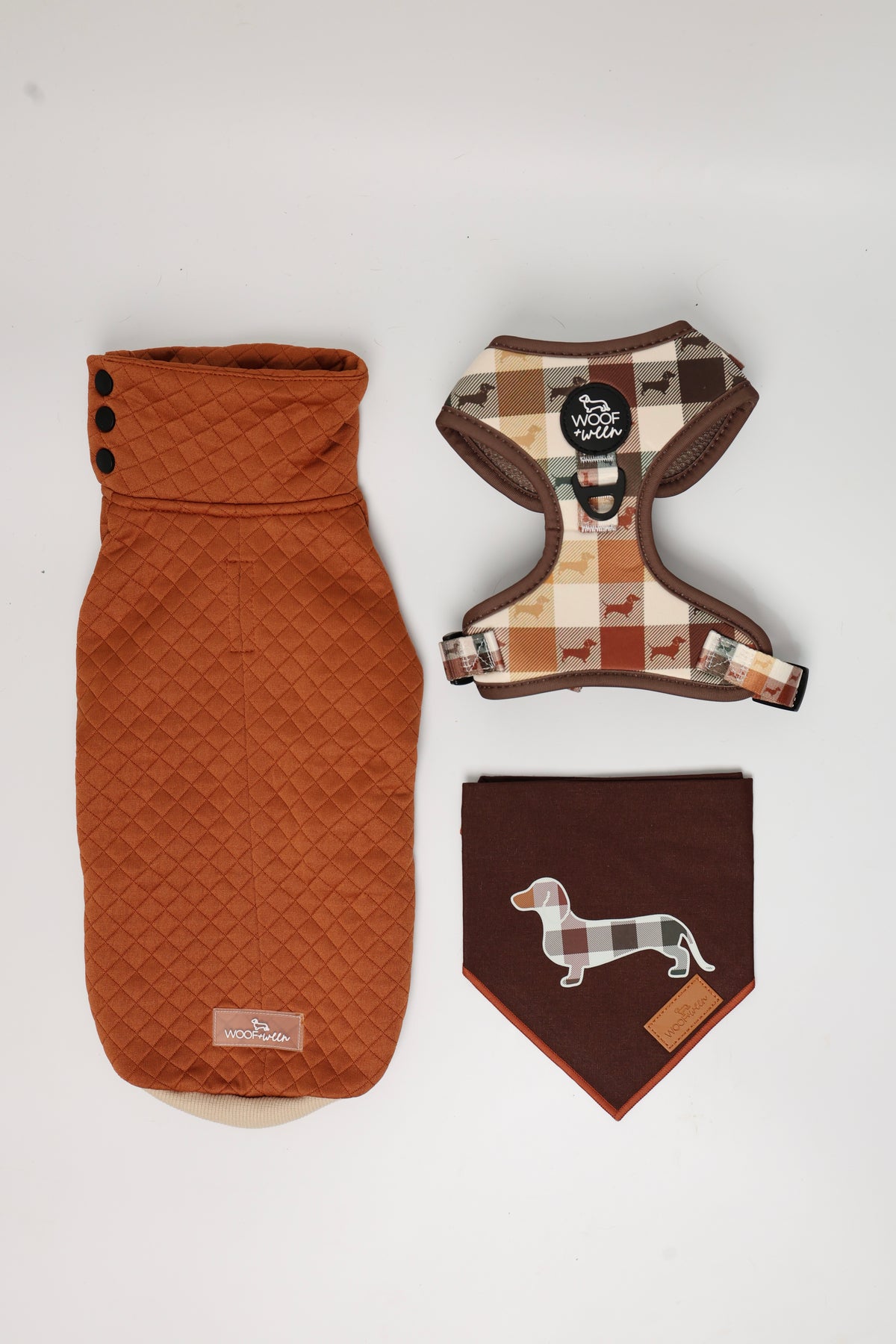 Dachshund Sweater - Rust Quilted Turtleneck Sweater