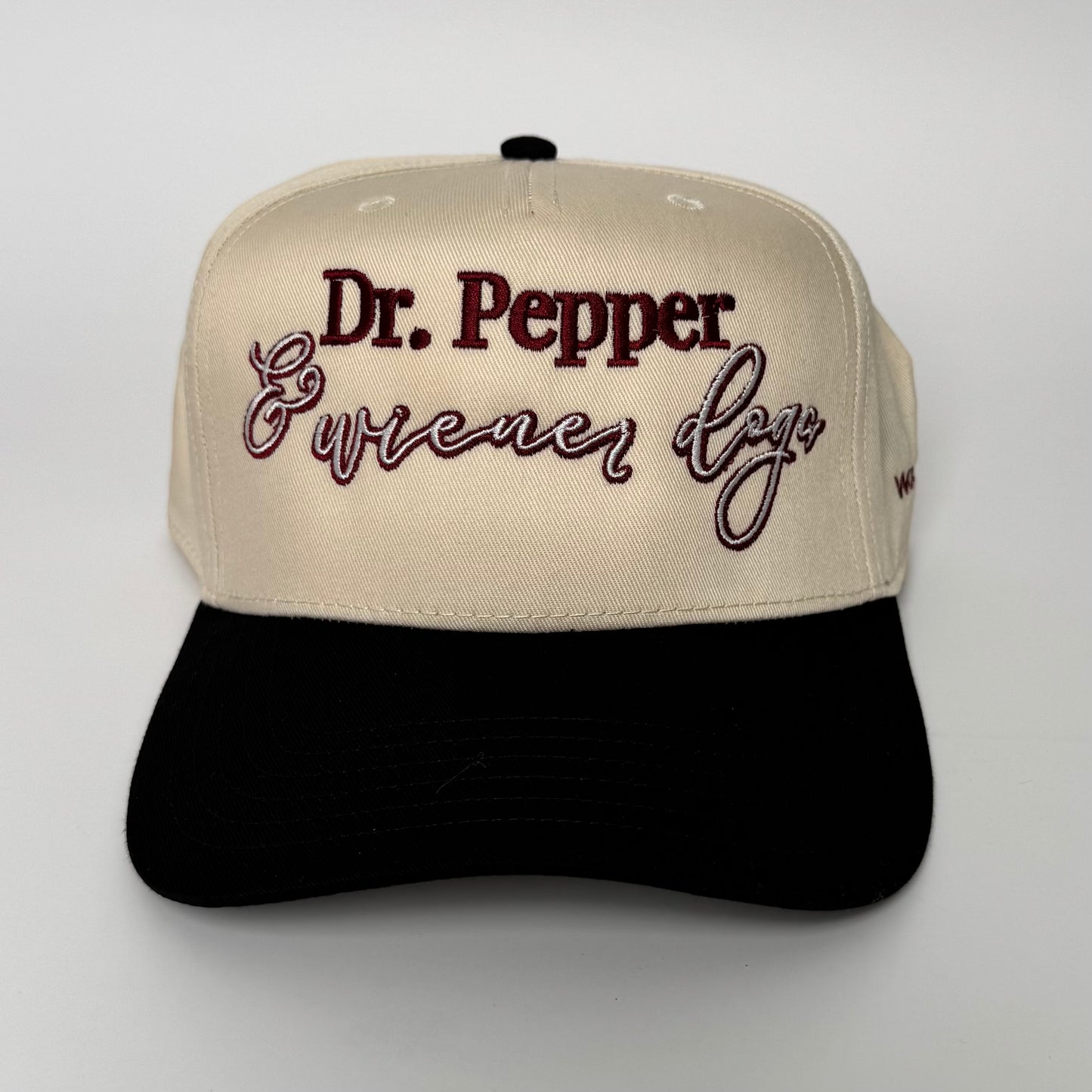 Dr. Pepper and Wiener Dog embroidered hat