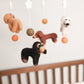 Handmade wool felt dachshund mobile, dachshund gift for baby shower