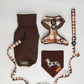 Dachshund Sweater - Chocolate Brown Quilted Turtleneck Sweater