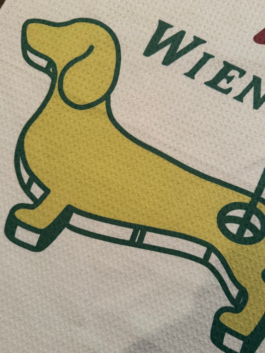 Dachshund Golf Towel - Weens on the Greens (White Waffle)