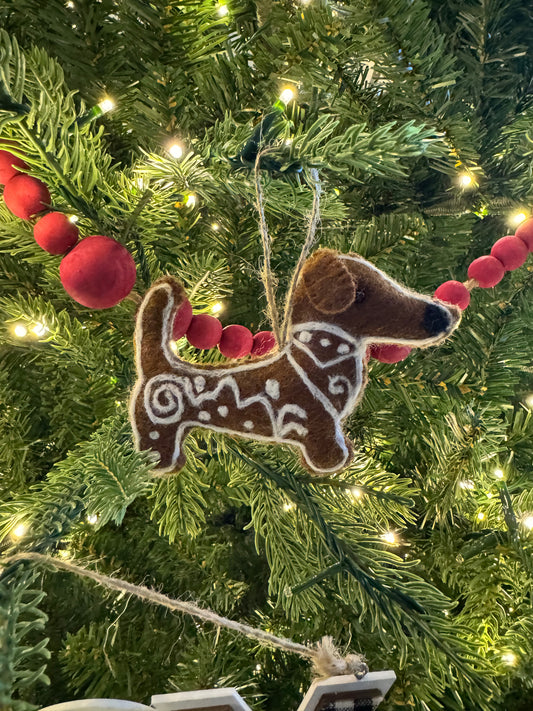 Dachshund gingerbread Christmas ornament