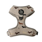 woof+ween dachshund harness with dachshund pattern in a tan color