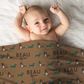 Dachshund Baby Swaddle Blanket - Duck Hunting Doxie Custom Name