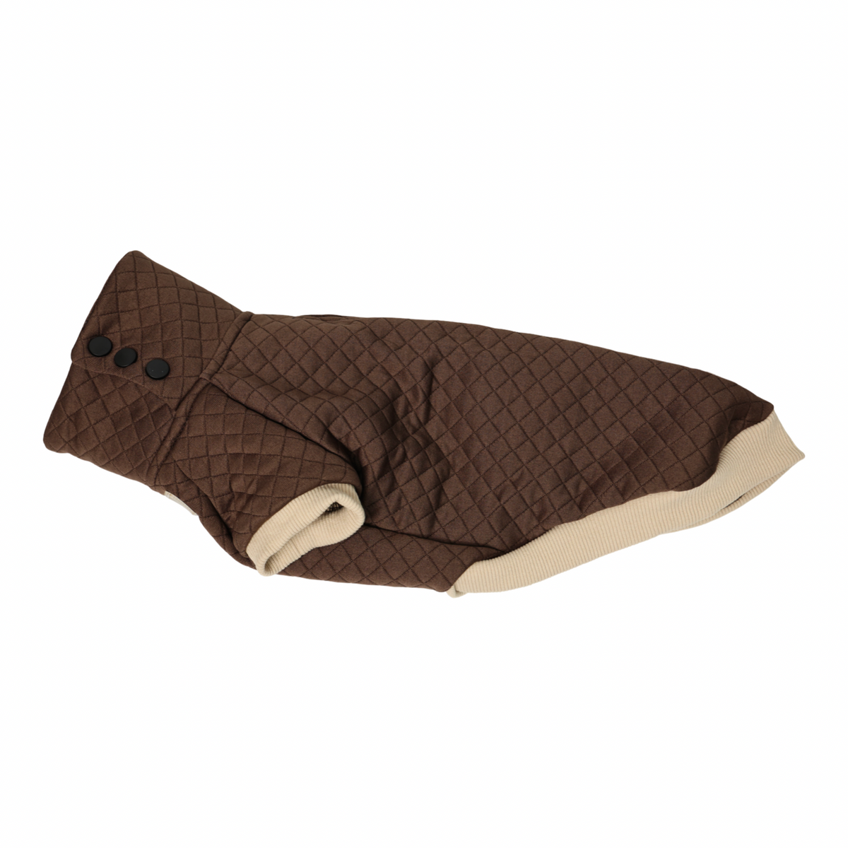 Dachshund Sweater - Chocolate Brown Quilted Turtleneck Sweater