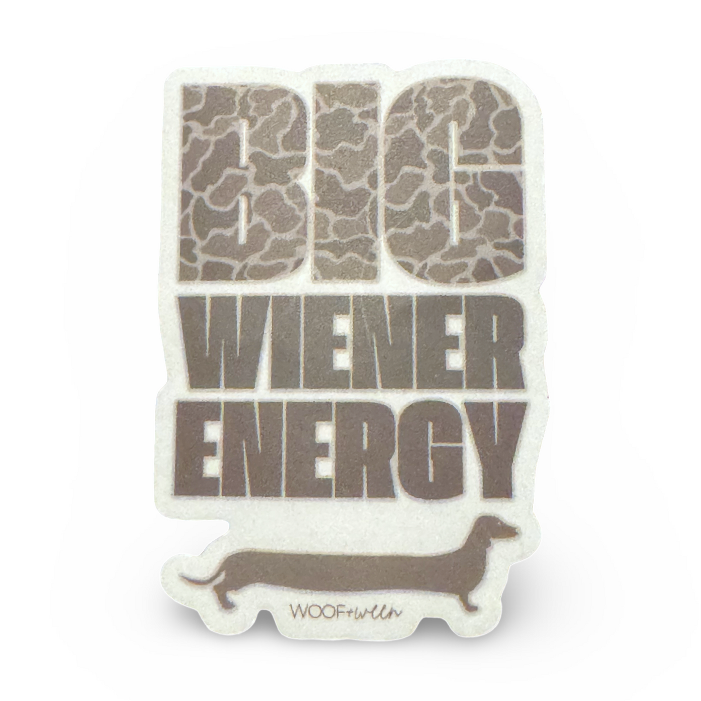 Dachshund Sticker - Big Wiener Energy - TRANSPARENT