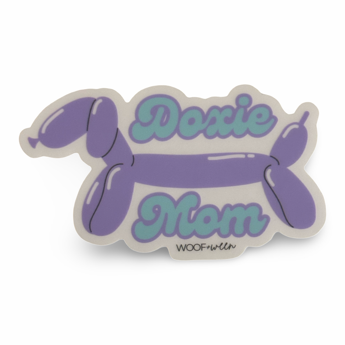 Dachshund Sticker - Doxie Mom Balloon Dachshund TRANSPARENT