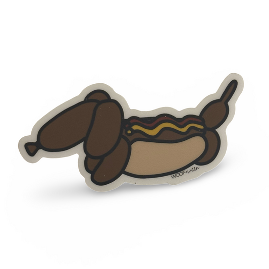 Dachshund Sticker - Hotdog Balloon Doxie TRANSPARENT