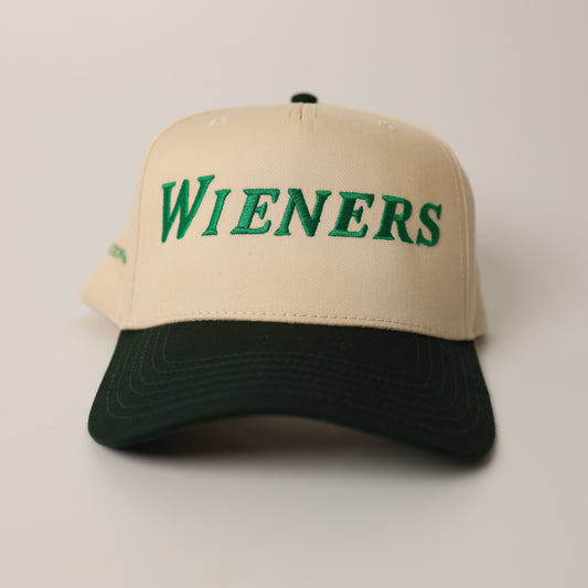 Weens on the greens wieners golf embroidered hat in masters green 