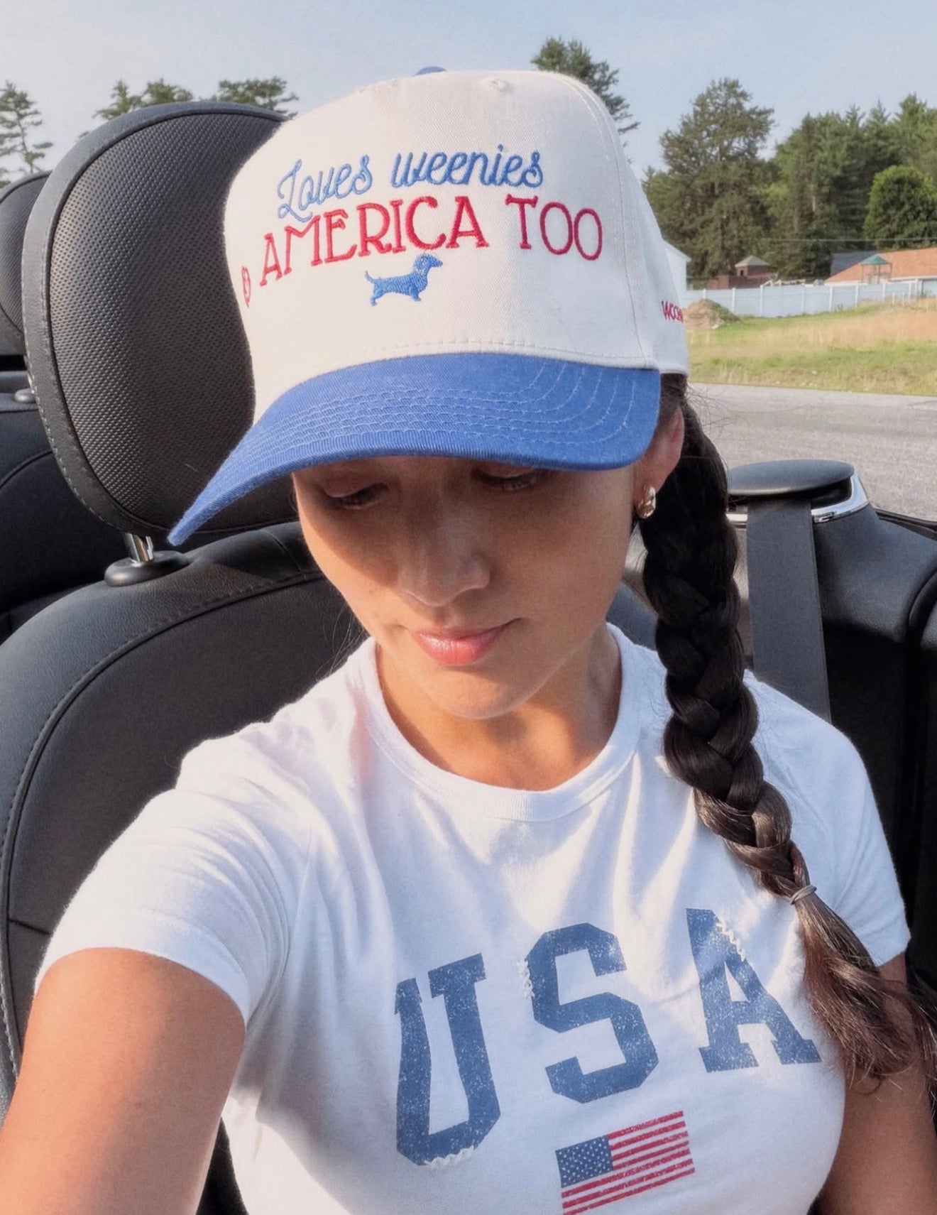 Dachshund Hat - Loves weenies and America too