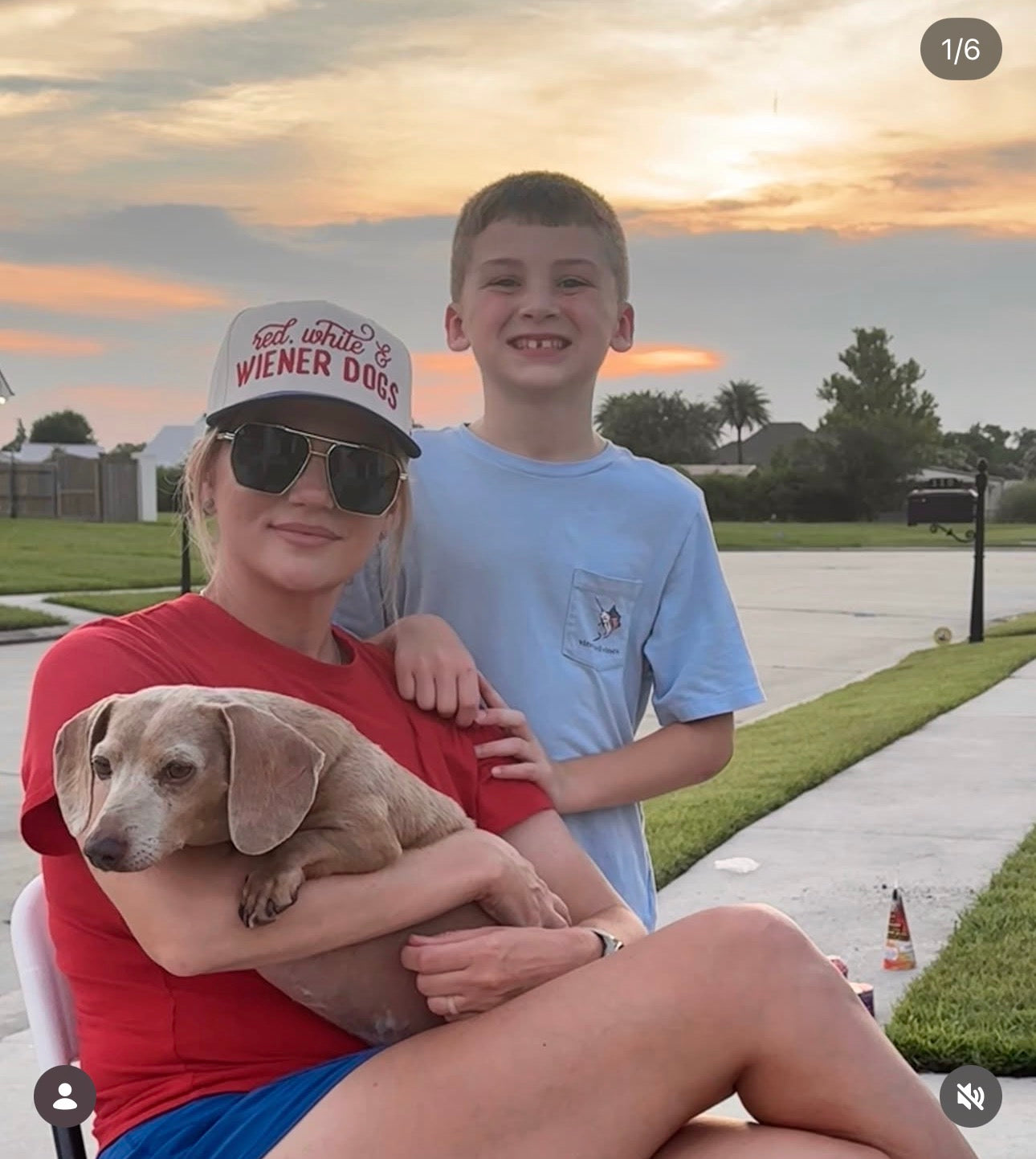 Dachshund Hat - Red White and Wiener Dogs