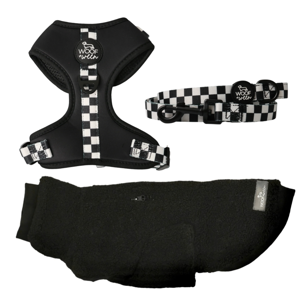 Build your own dachshund sweater bundle with a doxie sweater, harness and leash, view 4