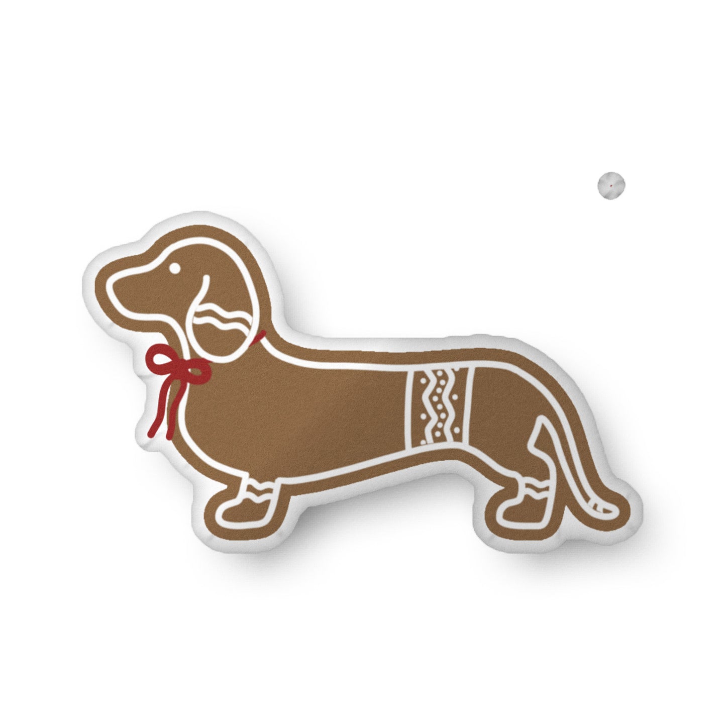 Dachshund Pillow - DACHSHUND GINGERBREAD RED BOW