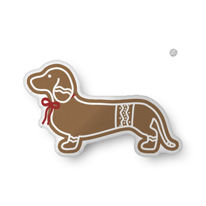 Dachshund Pillow - DACHSHUND GINGERBREAD RED BOW